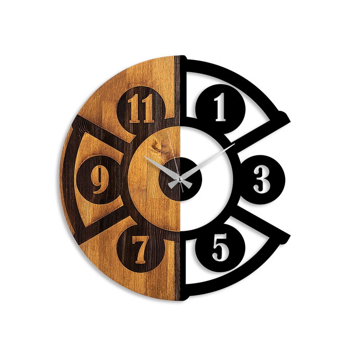 Wallity Reloj de pared Pizza Slice de madera y metal en Nogal y Negro Wallity Reloj de pared Pizza Slice de madera y metal en Nogal y Negro